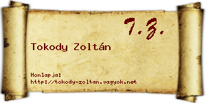 Tokody Zoltán névjegykártya