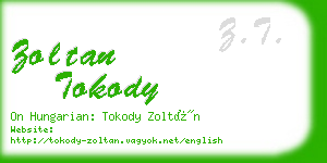 zoltan tokody business card